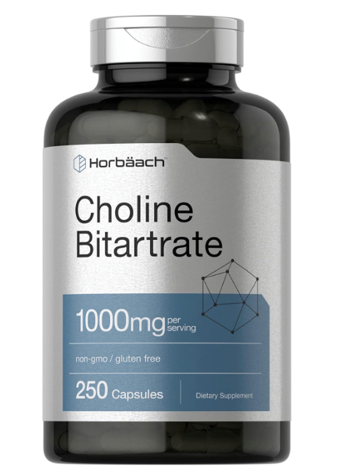 Swanson Horbaach Choline Bitartrate 1000Mg 250 Capsules.3639