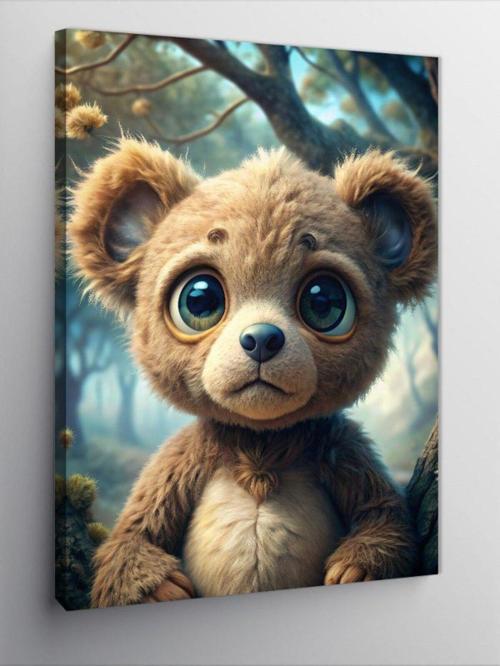 Kanvas Tablo Ormandaki Yavru Ayı Teddy