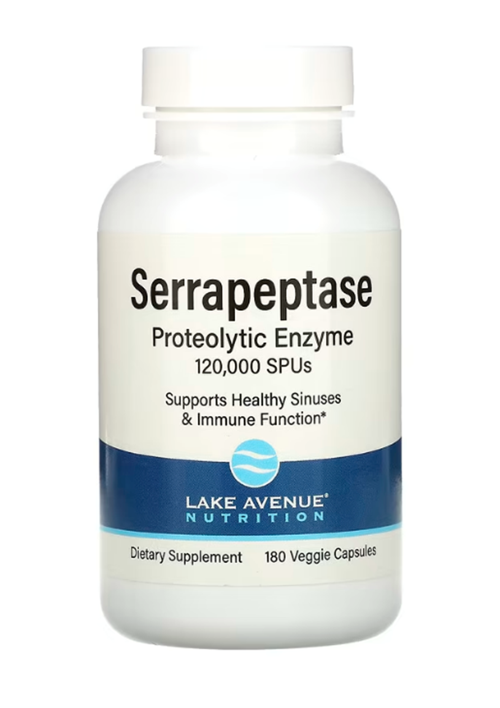 Swanson Lake Avenue Nutrition, Serrapeptase, Proteolytic Enzyme, 120,000 Spus, 180 Veggie Capsules 3571