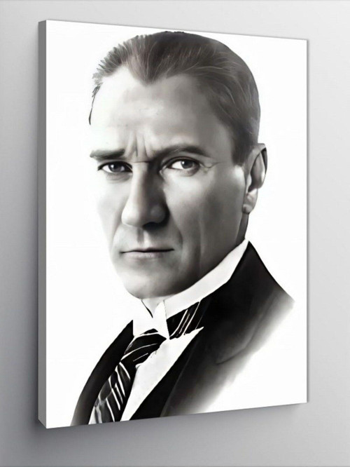 Kanvas Tablo Siyah Beyaz Mustafa Kemal Atatürk