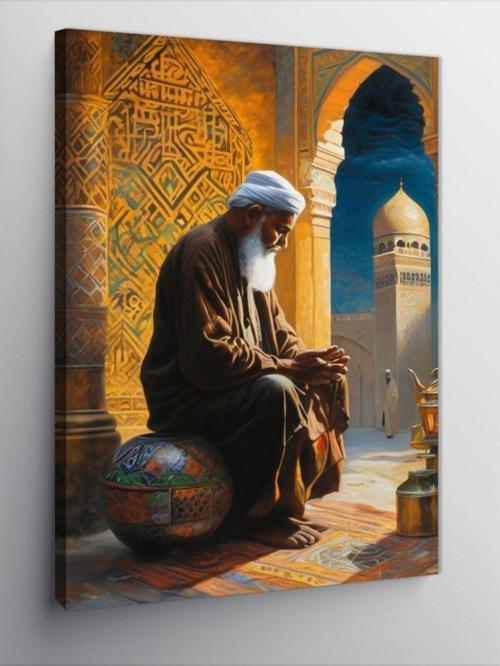 Kanvas Tablo Kitap Okuyan Yaşlı Adam