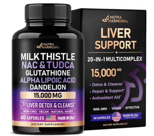 Swanson Nutra Harmony Liver Detox Tudca - Milk Thistle - Alpha Lipoic Acid - Nac & Glutathione – Liver Clea