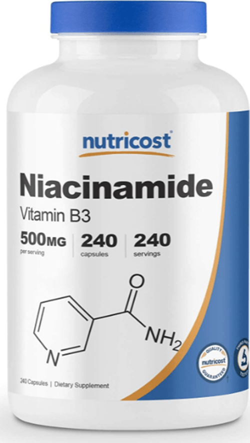 Swanson Nutricost Niacinamide Niacin (Vitamin B3) 500Mg, 240 Capsules - Non-Gmo, Gluten Free Vitamin B3..Us