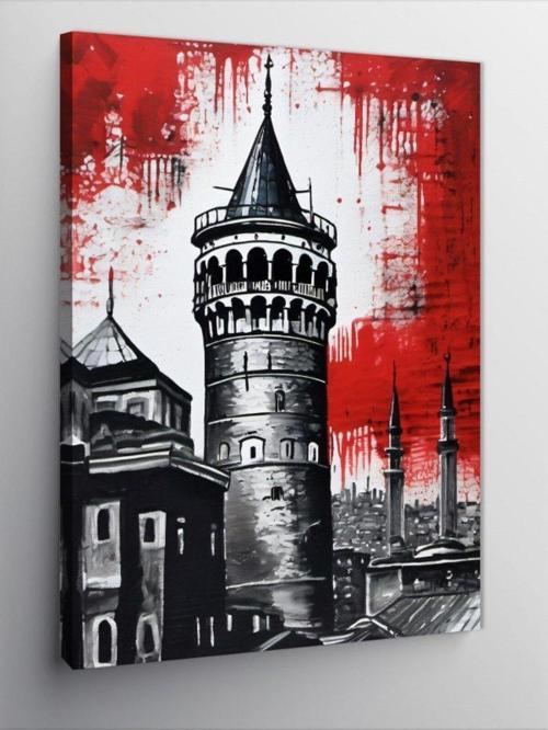 Kanvas Tablo Siyah Beyaz Galata Kulesi