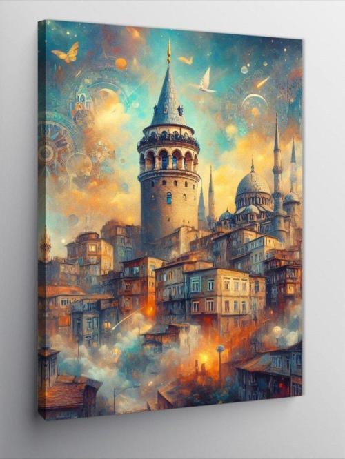 Kanvas Tablo Tarihi Galata Kulesi