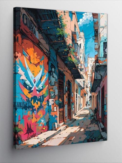 Kanvas Tablo Grafitili Sokak