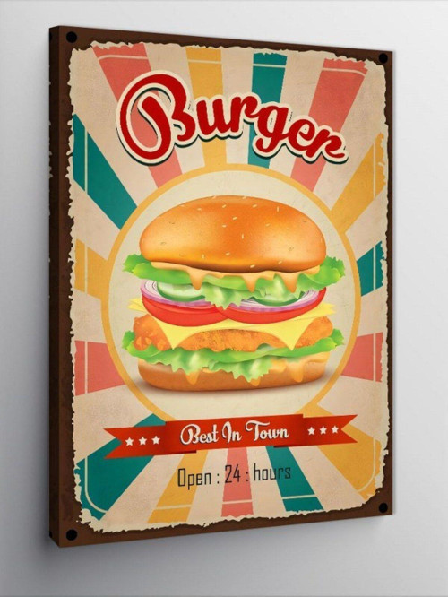 Kanvas Tablo Hamburger Temalı