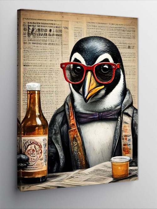 Kanvas Tablo Güneş Gözlüklü Penguen