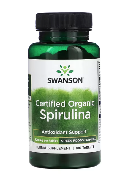 , Certified Organic Spirulina, 500 Mg, 180 Tablets. Usa Versiondur.3630