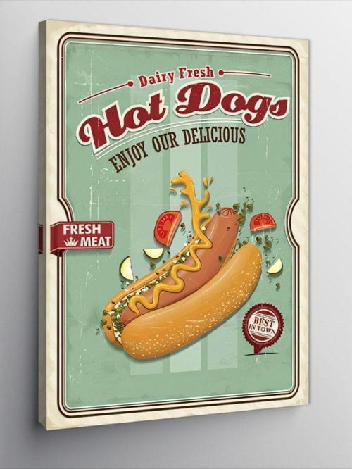 Kanvas Tablo Hotdog Temalı