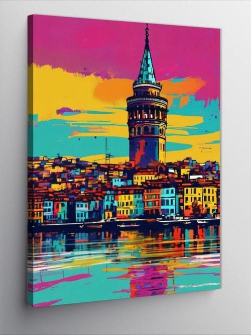 Kanvas Tablo Pop Art Galata Kulesi