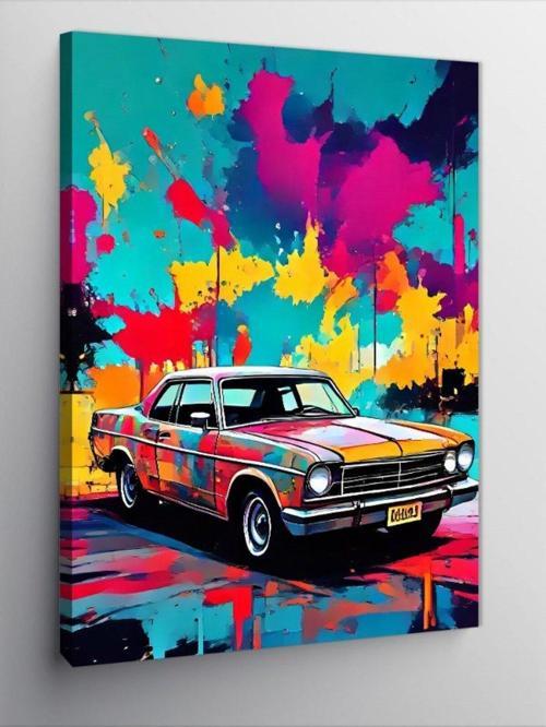 Kanvas Tablo Pop Art Klasik Araba