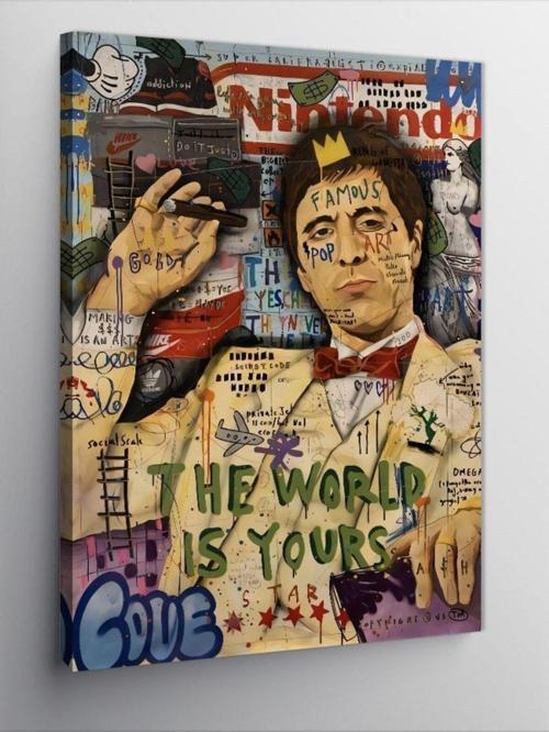 Kanvas Tablo Pop Art Scarface Yaralı Yüz