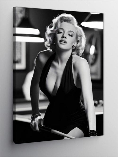 Kanvas Tablo Bilardo Oynayan Marilyn Monroe