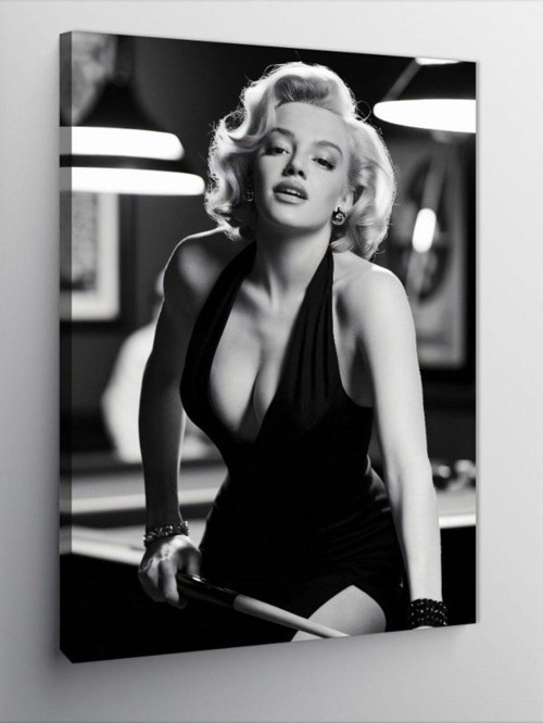Kanvas Tablo Bilardo Oynayan Marilyn Monroe