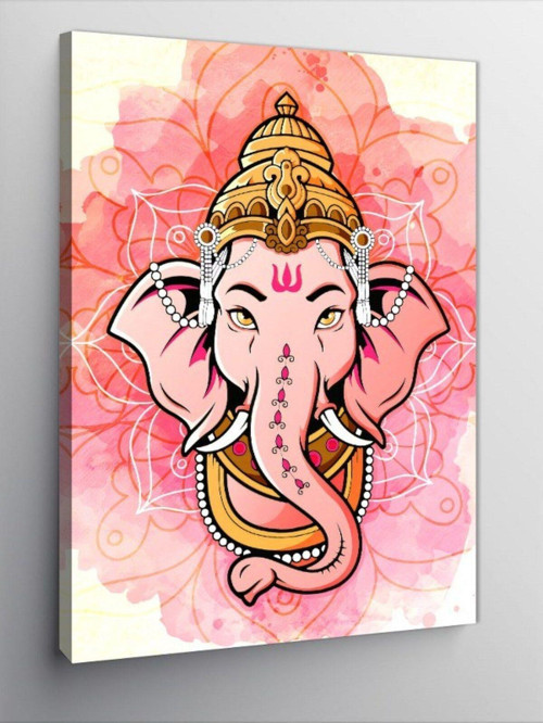 Kanvas Tablo Pembe Ganesha