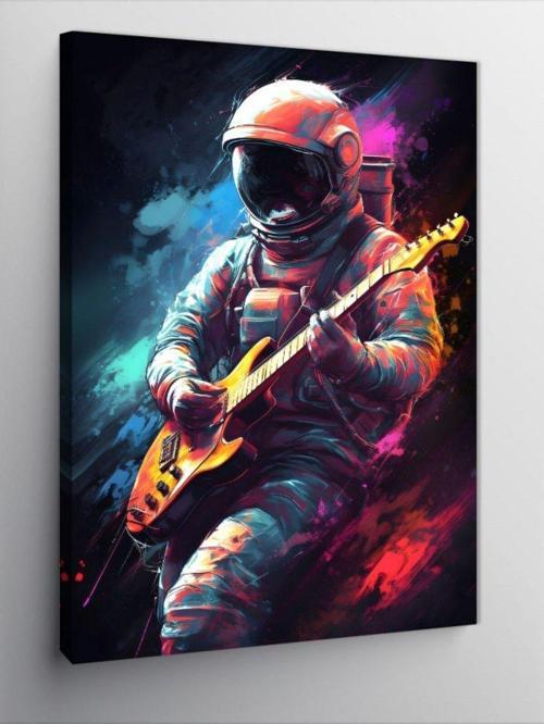Kanvas Tablo Gitar Çalan Astronot
