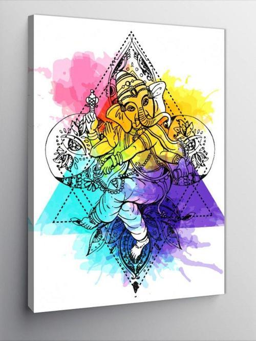 Kanvas Tablo Fil Kafalı Tanrı Ganesha