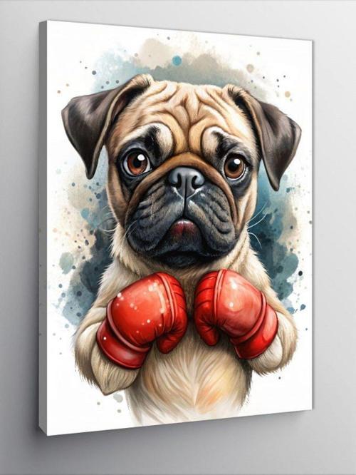 Kanvas Tablo Boksör Pug Köpek