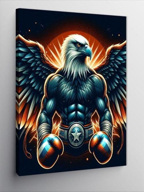 Kanvas Tablo Kanatlı Boksör Kartal