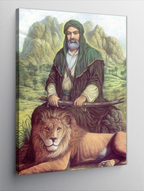 Kanvas Tablo Hz. Ali Ve Kılıcı Ve Aslan