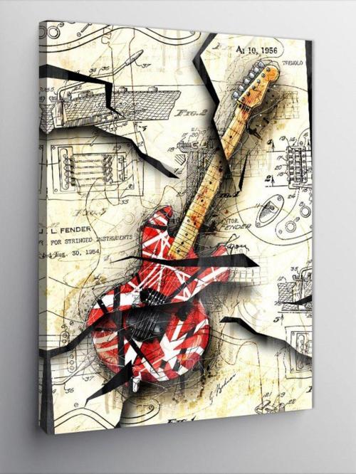 Kanvas Tablo Eddie Van Halen Gitarı
