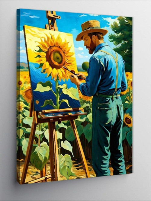 Kanvas Tablo Van Gogh Ve Ayçiçekleri