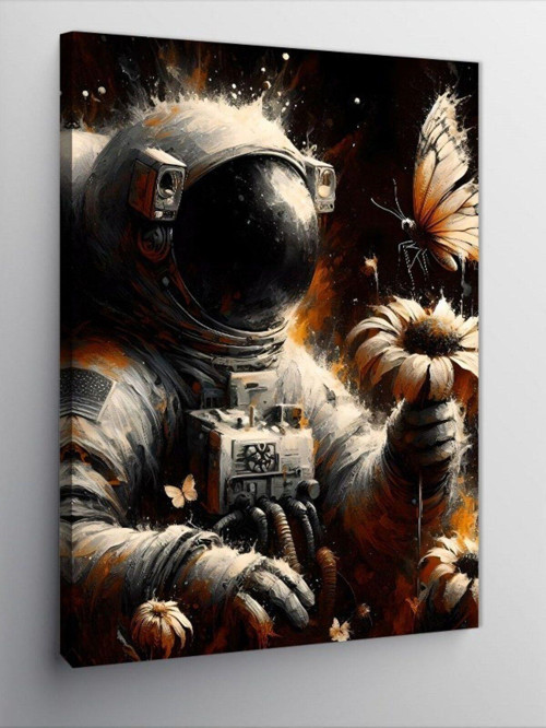 Kanvas Tablo Çiçek Ve Astronot