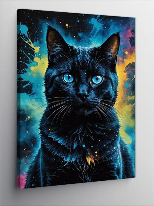 Kanvas Tablo Siyah Kedi