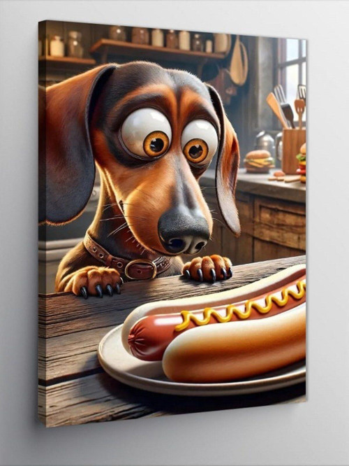 Kanvas Tablo Hot Dog Ve Köpek