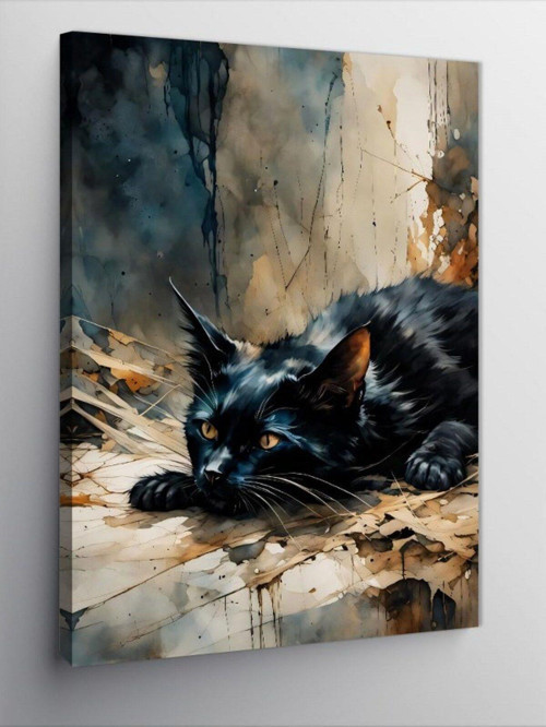 Kanvas Tablo Siyah Kedi