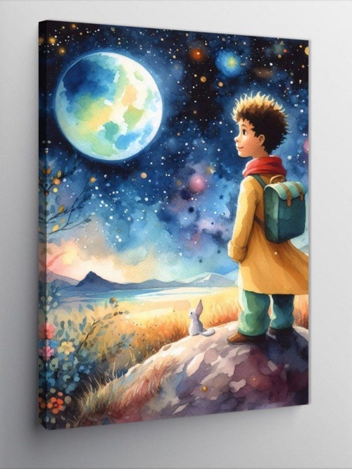 Kanvas Tablo Dolunay Ve Çocuk