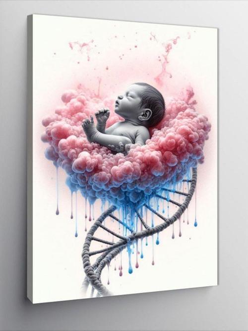 Kanvas Tablo Rahimdeki Bebek Ve Dna