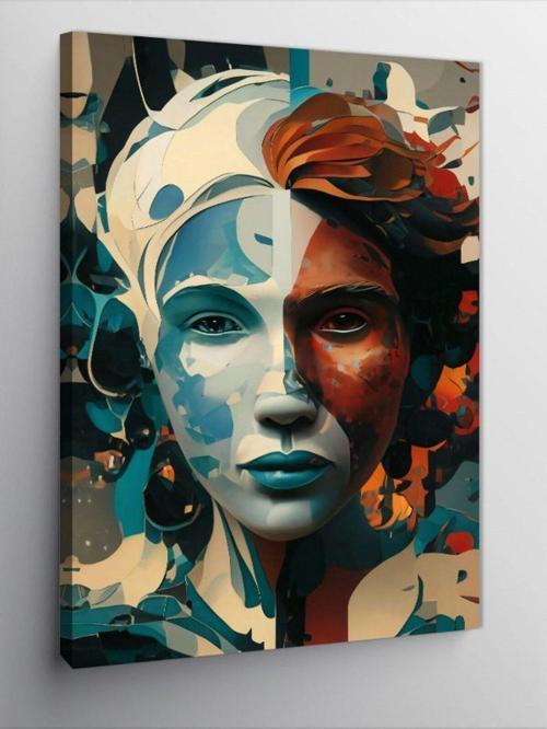 Kanvas Tablo Renkli Soyut Kadın