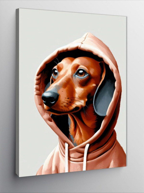 Kanvas Tablo Kapşonlu Köpek