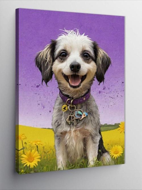 Kanvas Tablo Sevimli Gülen Köpek