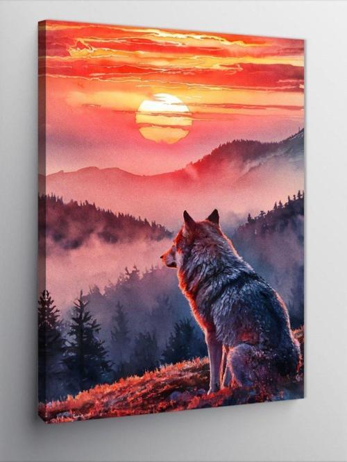 Kanvas Tablo Kurt Ve Gün Batımı