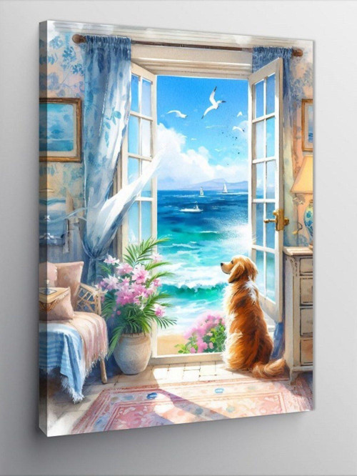 Kanvas Tablo Manzara Ve Köpek