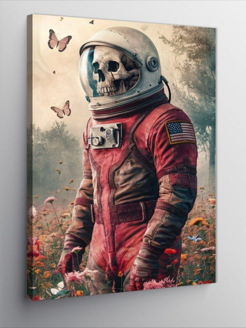 Kanvas Tablo Astronot İskelet