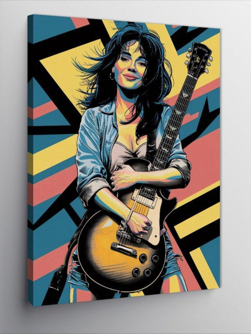 Kanvas Tablo Gitarist Kadın