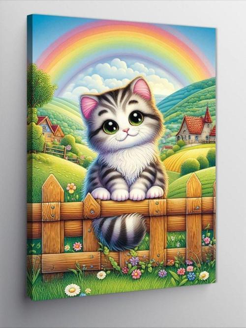 Kanvas Tablo Çitlerdeki Kedi