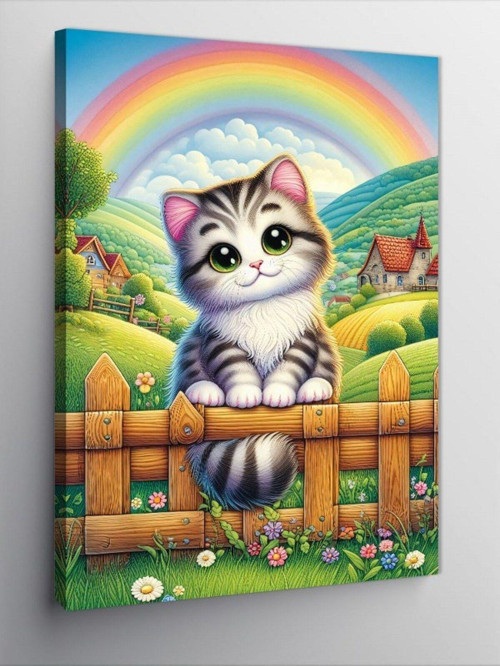 Kanvas Tablo Çitlerdeki Kedi