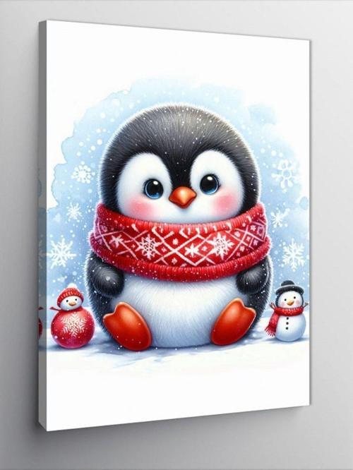 Kanvas Tablo Atkılı Penguen