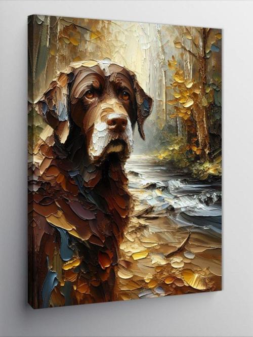 Kanvas Tablo Avcı Köpeği Ve Orman