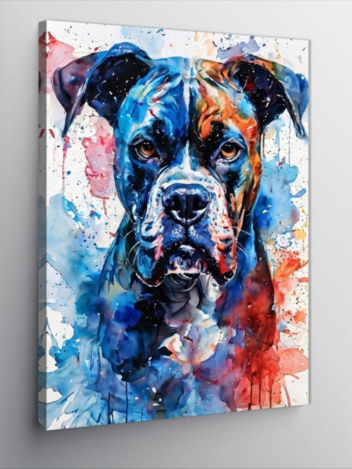 Kanvas Tablo Renkli Köpek