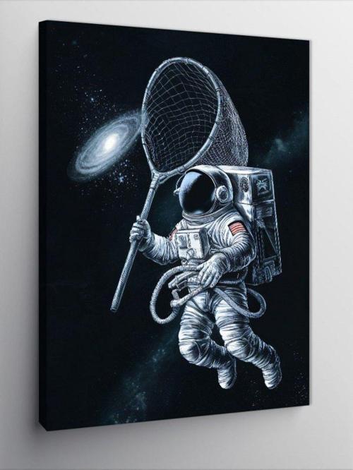Kanvas Tablo Gezegenleri Yakalayan Astronot