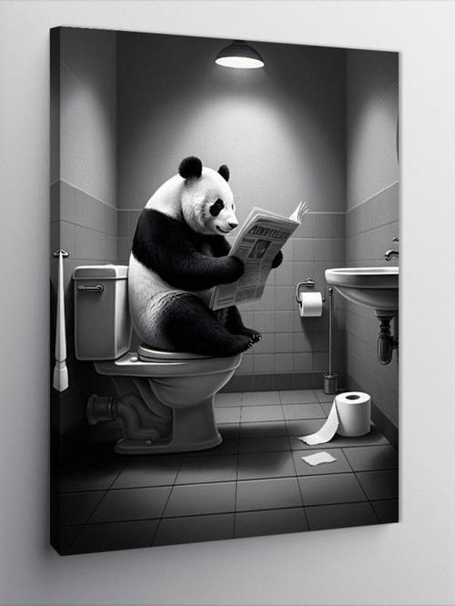 Kanvas Tablo Tuvalette Panda