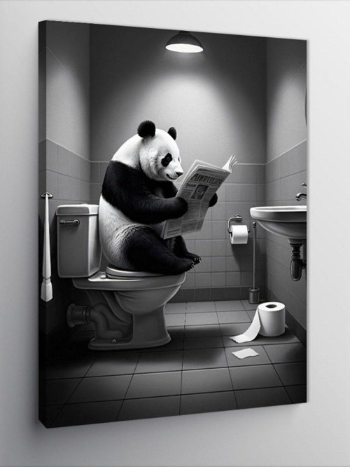 Kanvas Tablo Tuvalette Panda