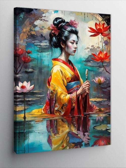 Kanvas Tablo Geisha Kadın