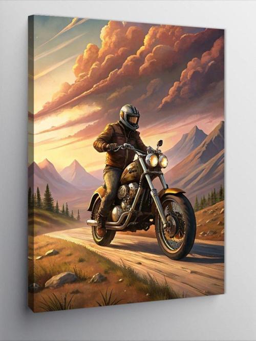 Kanvas Tablo Motosikletçi